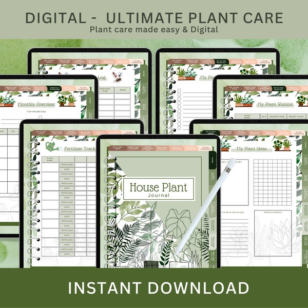 Houseplant Journal Printable - Plant Care Planner Tracker - Gift for Yourself or a Plant Lover Friend or Family Member