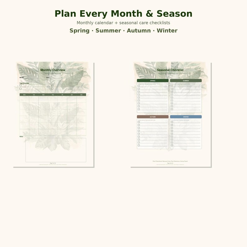 Houseplant Journal Printable PDF | Care Planner Tracker | Pet Safe Guide | Botanical Gift image 7