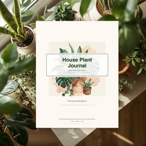 Diário de Plantas Domésticas para Imprimir em PDF | Planejador de Cuidados | Guia de Segurança para Animais de Estimação | Presente Botânico