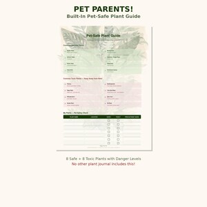 Houseplant Journal Printable PDF | Care Planner Tracker | Pet Safe Guide | Botanical Gift image 3