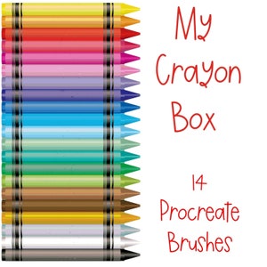 Crayon Procreate Brushes Stamps 14 Textured Crayons for Card Making Scrapbooking Artists