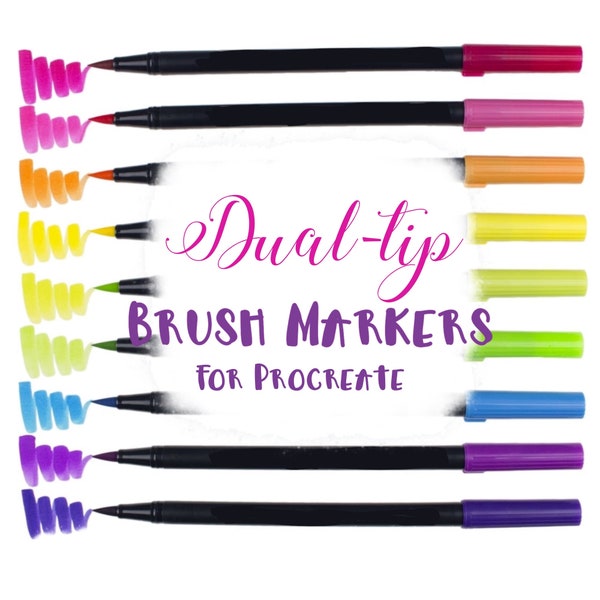 15 Brush Marker Pens Procreate Brushes for, Digital Art, Card making, Scrapbooking