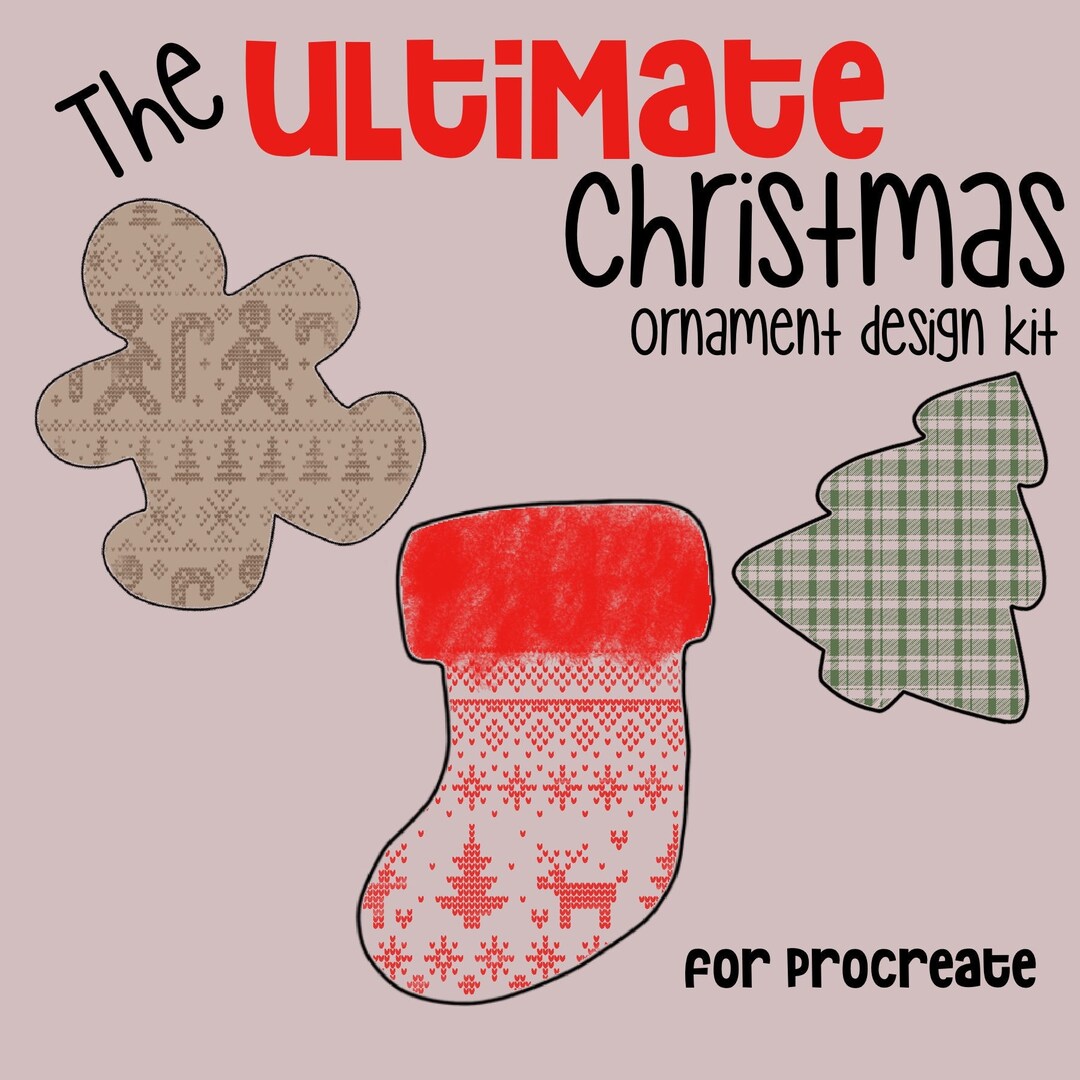 Ultimate Christmas Ornament Design Kit for Procreate Stamps Brushes