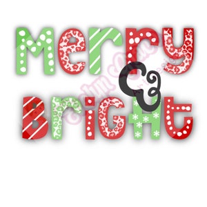 Weihnachten Merry & Bright PNG für Sublimation Cricut Silhouette Clipart Digital Procreate