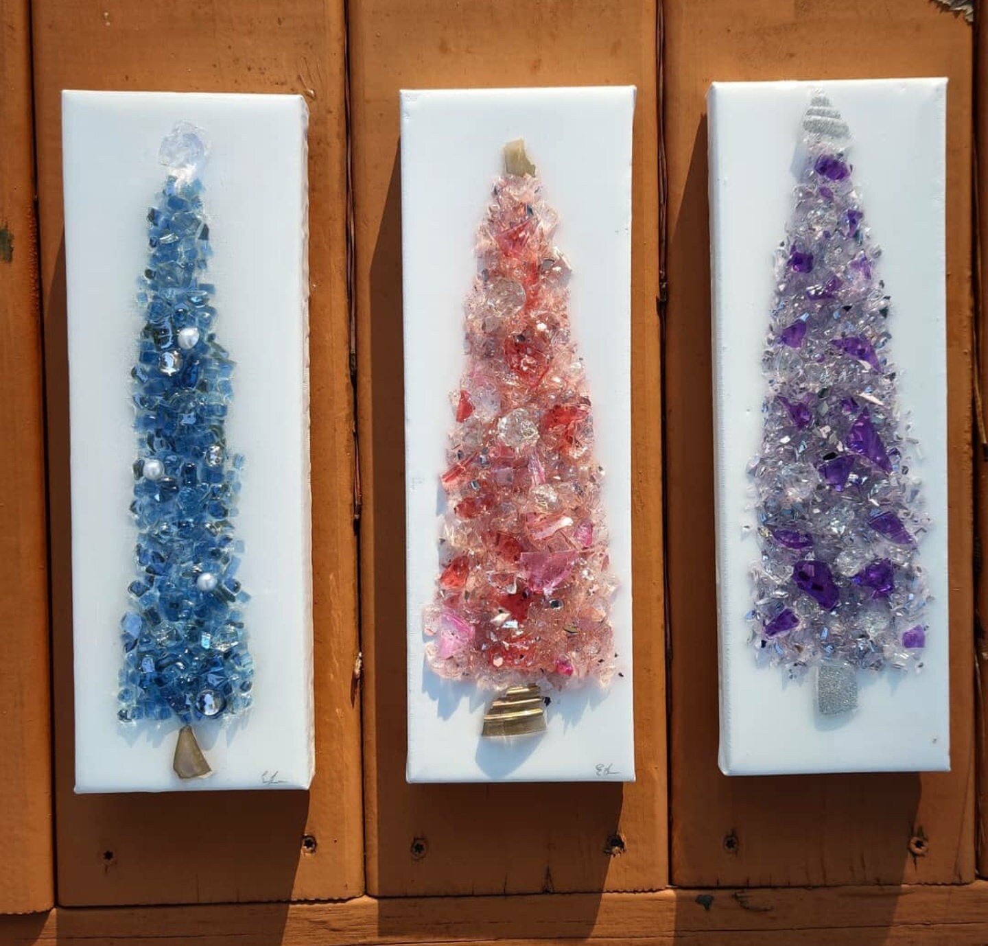 Recycled Glass Christmas Tree Art Etsy