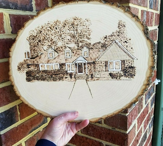 Custom Woodburned Piece on Wood Round 