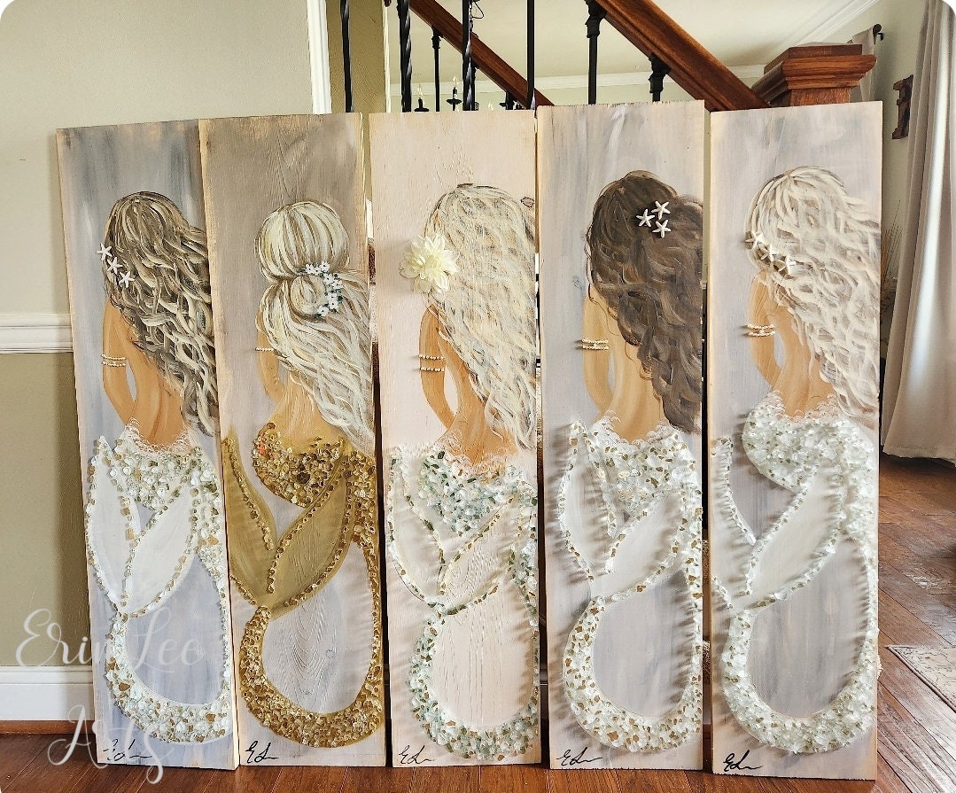 Custom wood board mermaid