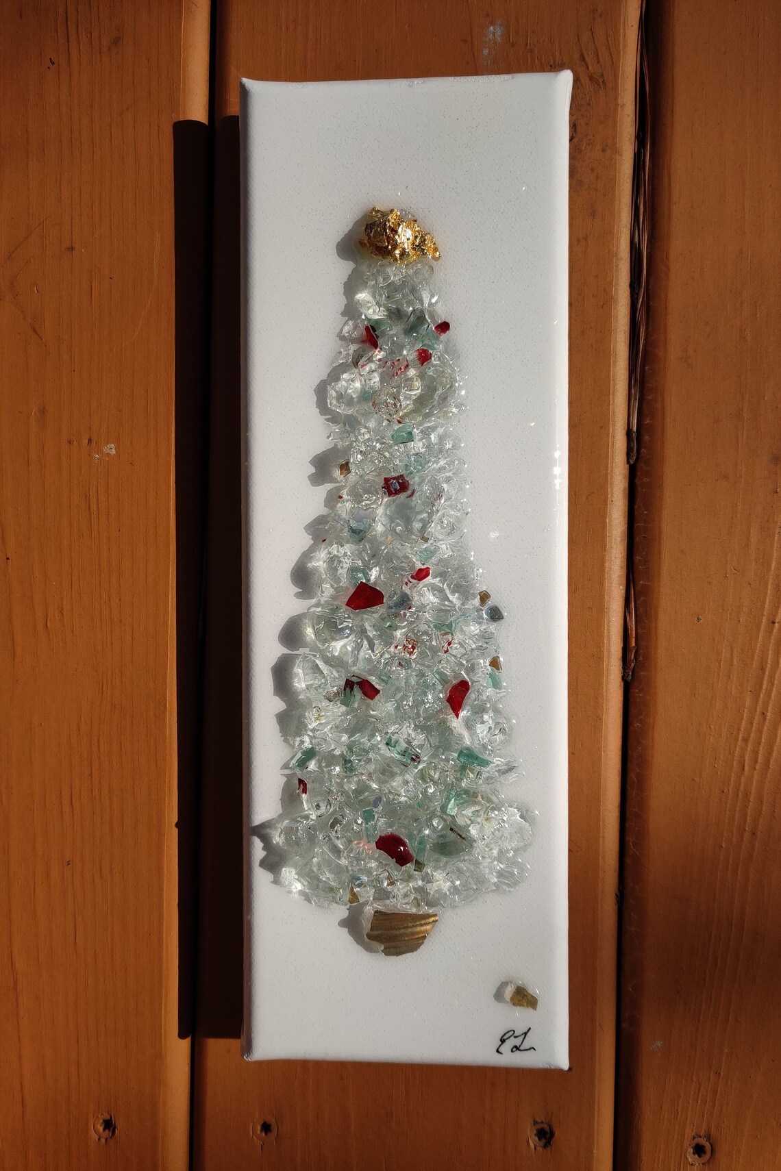 Recycled Glass Christmas Tree Art Etsy