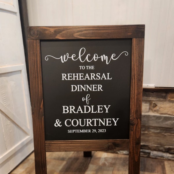 Rehearsal Dinner Sign | Wedding Sign | Custom Easel Sign | Large Sign | Entryway Sign | Pop Up Sign | 3x2' | Welcome Sign