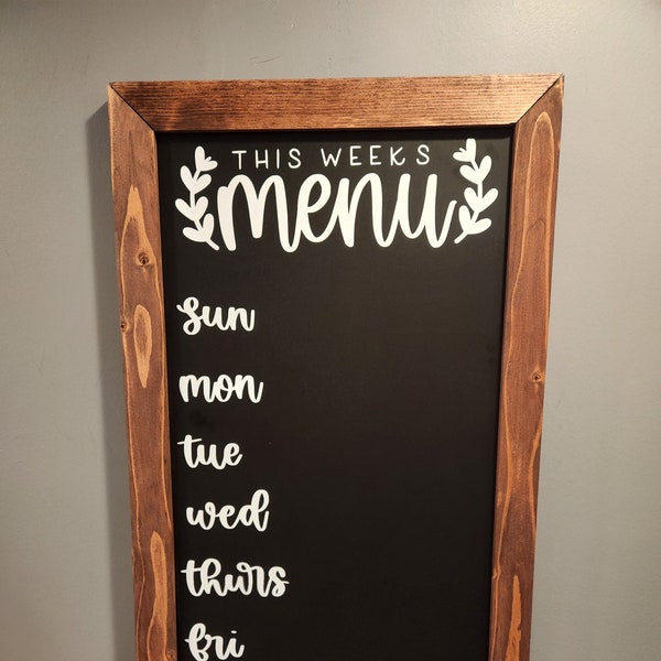 Menu Sign, Board, Chalkboard, Custom, Weekly Menu, Whiteboard, Chalk, Blackboard, Hanging sign, Dinner 15x26"