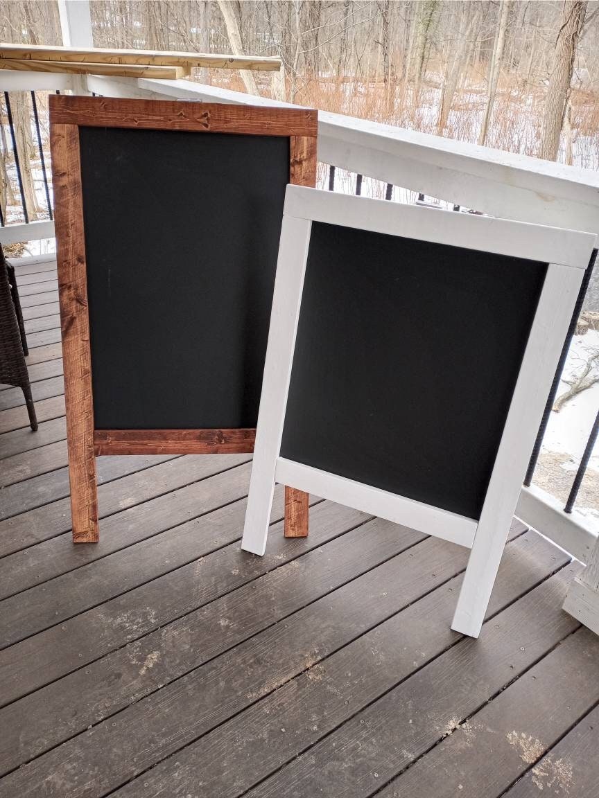 WHITE Easel Wood 5ft Floor Display Large Wedding Sign Stand . Holds Clear  Acrylic Chalkboard Foam Board Canvas Wood Signage up to 30 X 40 In 