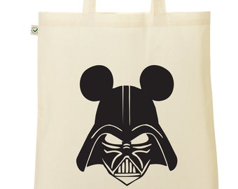 Mickey Vader 100% Organic Cotton or Canvas Totes and Gymsacs in Black or Natural