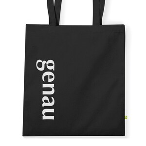 Borse e sacche da palestra Genau 100% cotone organico o tela in nero o naturale Tote Bag - Black