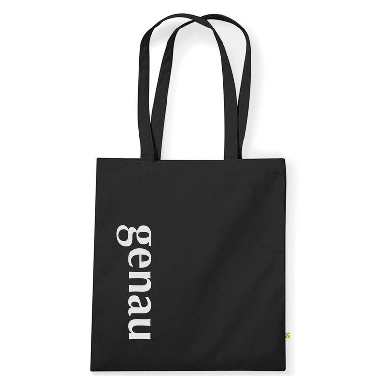 Borse e sacche da palestra Genau 100% cotone organico o tela in nero o naturale Tote Bag - Black