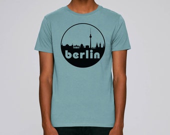 T-shirt da uomo o da donna Berlin City Skyline o felpa con cappuccio in cotone biologico, certificato Fair Wear