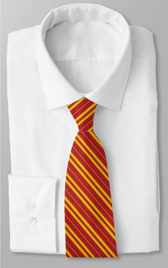 School Tie Striped Tie Red And Gold Tie Yellow And Black Etsy