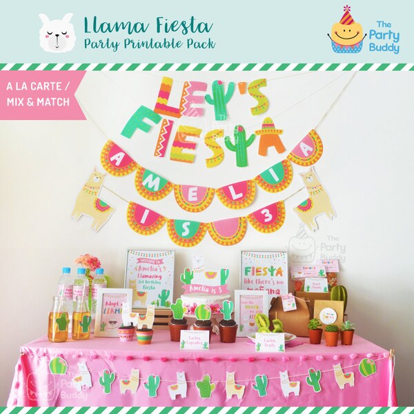 Llama And Cactus Birthday Banner Printable Etsy