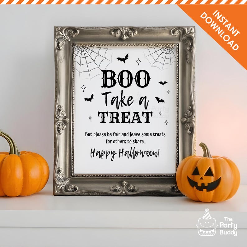 Boo Take a Treat Door Sign Poster | Halloween Trick or Treat Sweet ...