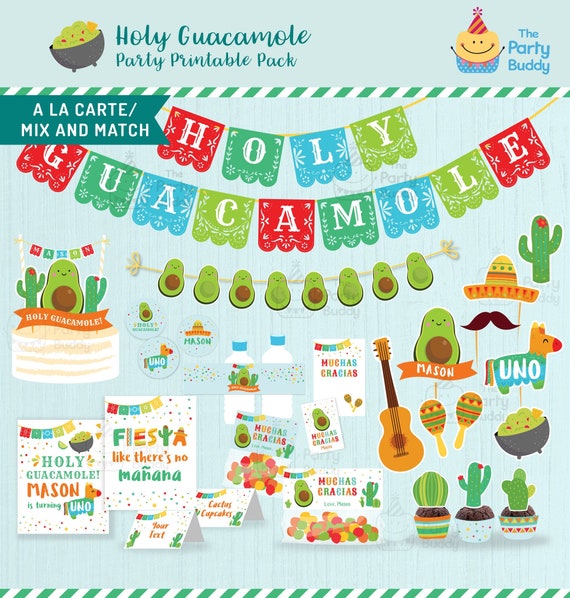 Holy Guacamole Fiesta Printable Mix Match A La Carte - Etsy