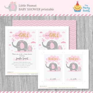 Little Peanut BABY SHOWER Printable Pack Personalized Invitation Thank ...