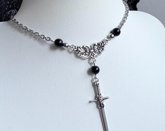 Choker gothic con spada vampire core goth collana regolabile Victorian dark cosplay