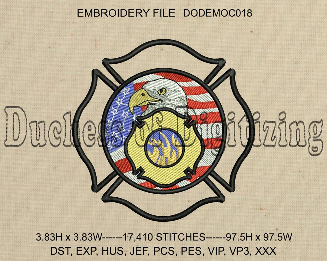 Maltese Cross Embroidery Design, Maltese Cross Embroidery File, Eagle