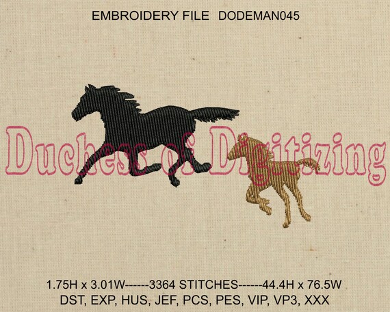 Pferd Und Fohlen Stickmuster Pferd Stickerei Design Pferd Etsy