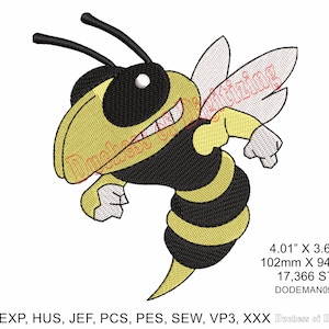 Hornet mascot machine embroidery design dodeman099  etsy