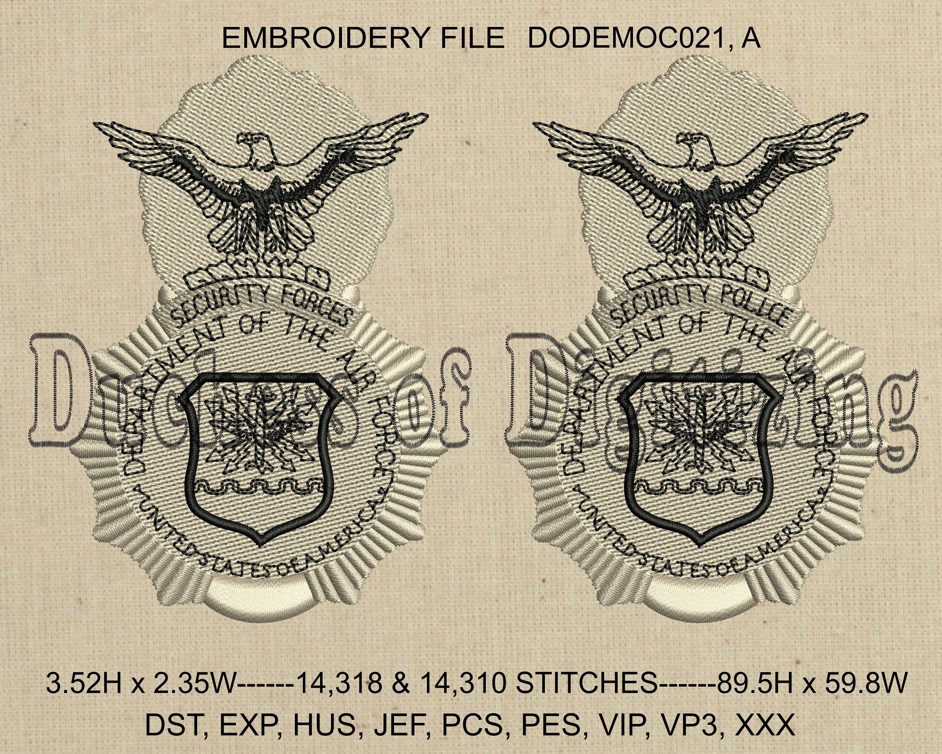 Military Security Embroidery Design Military Security Etsy