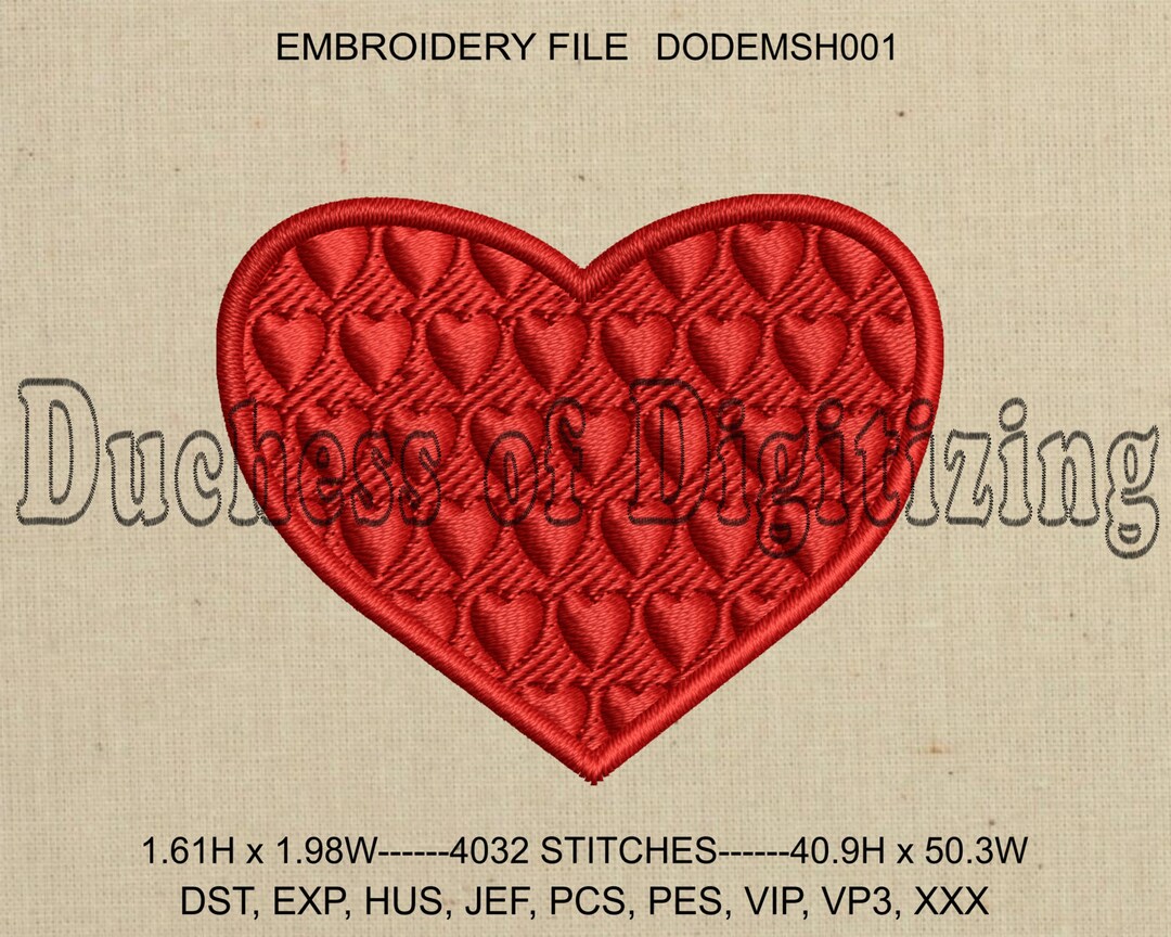 Heart Embroidery Design, Hearts in Heart Embroidery Design, Heart Embroidery File, DODEMSH001 Etsy