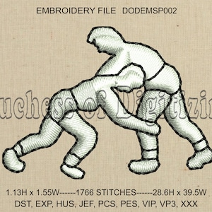 WRESTLING Design de broderie, fichier de broderie du catch, Wrestling Letterman broderie design, broderie Letterman, DODEMSP002