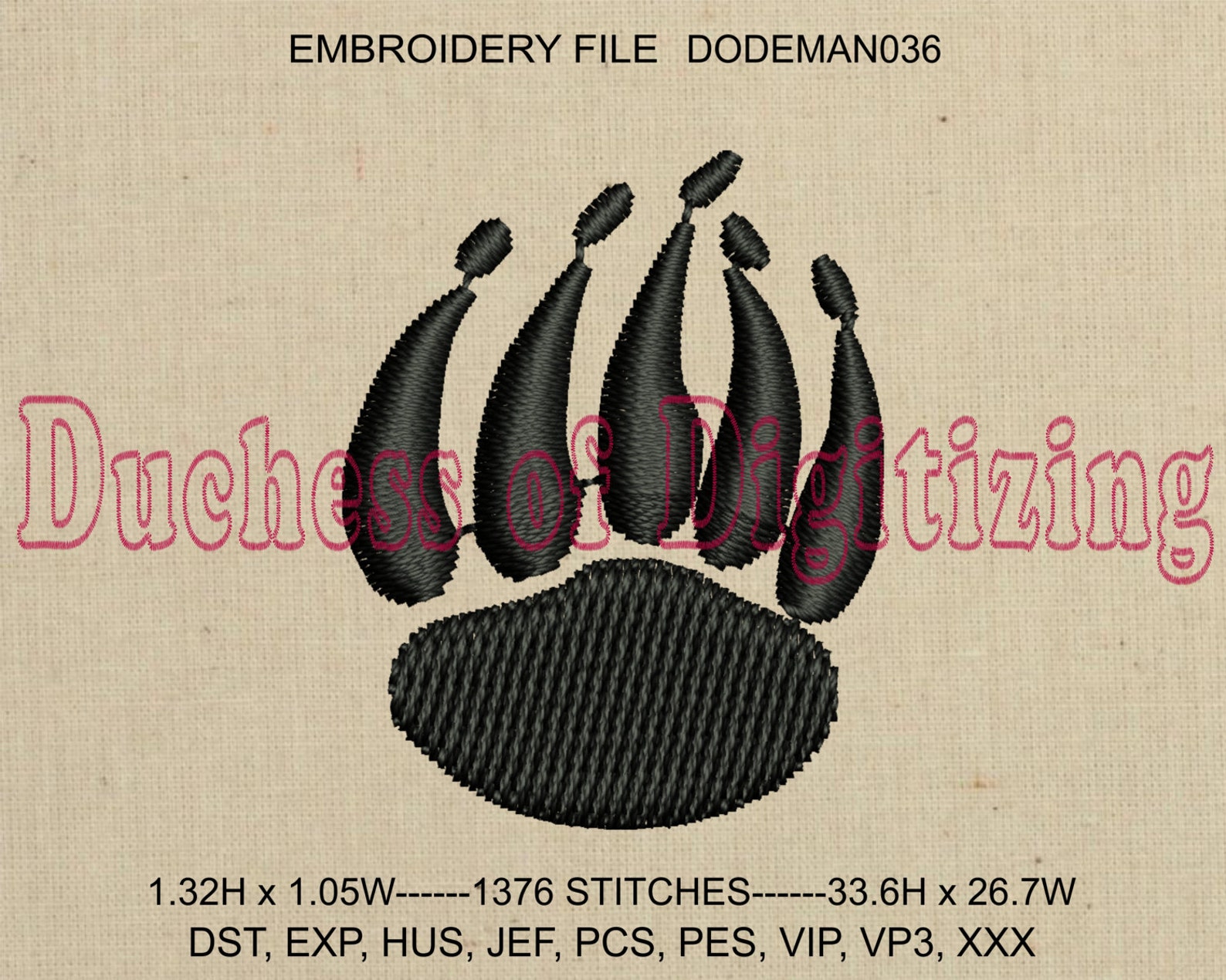 Bear Paw Embroidery Design Bear Embroidery Design Bear Paw - Etsy