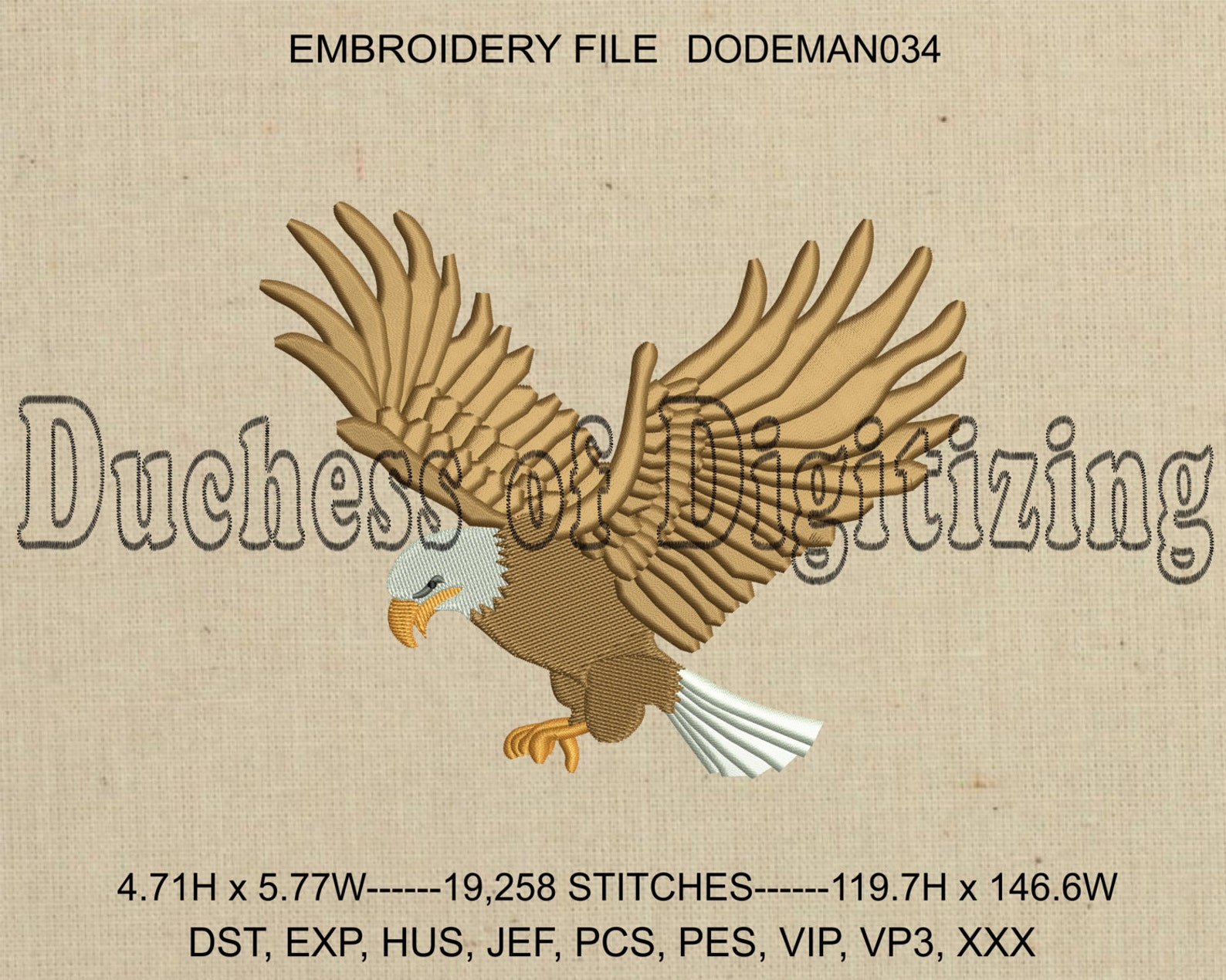 Large Eagle Embroidery Design Eagle Embroidery Design Eagle Etsy