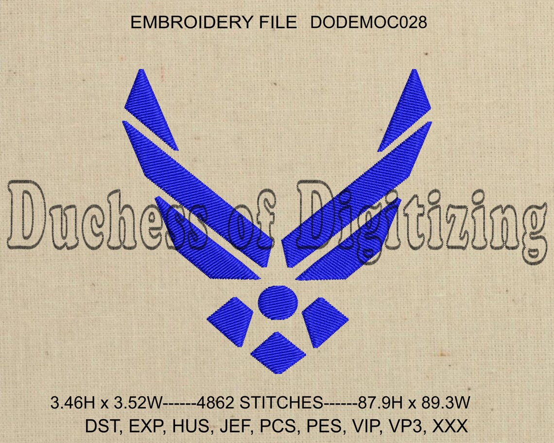 Air force embroidery design air force embroidery file  etsy Air force embroidery design air force embroidery file  etsy