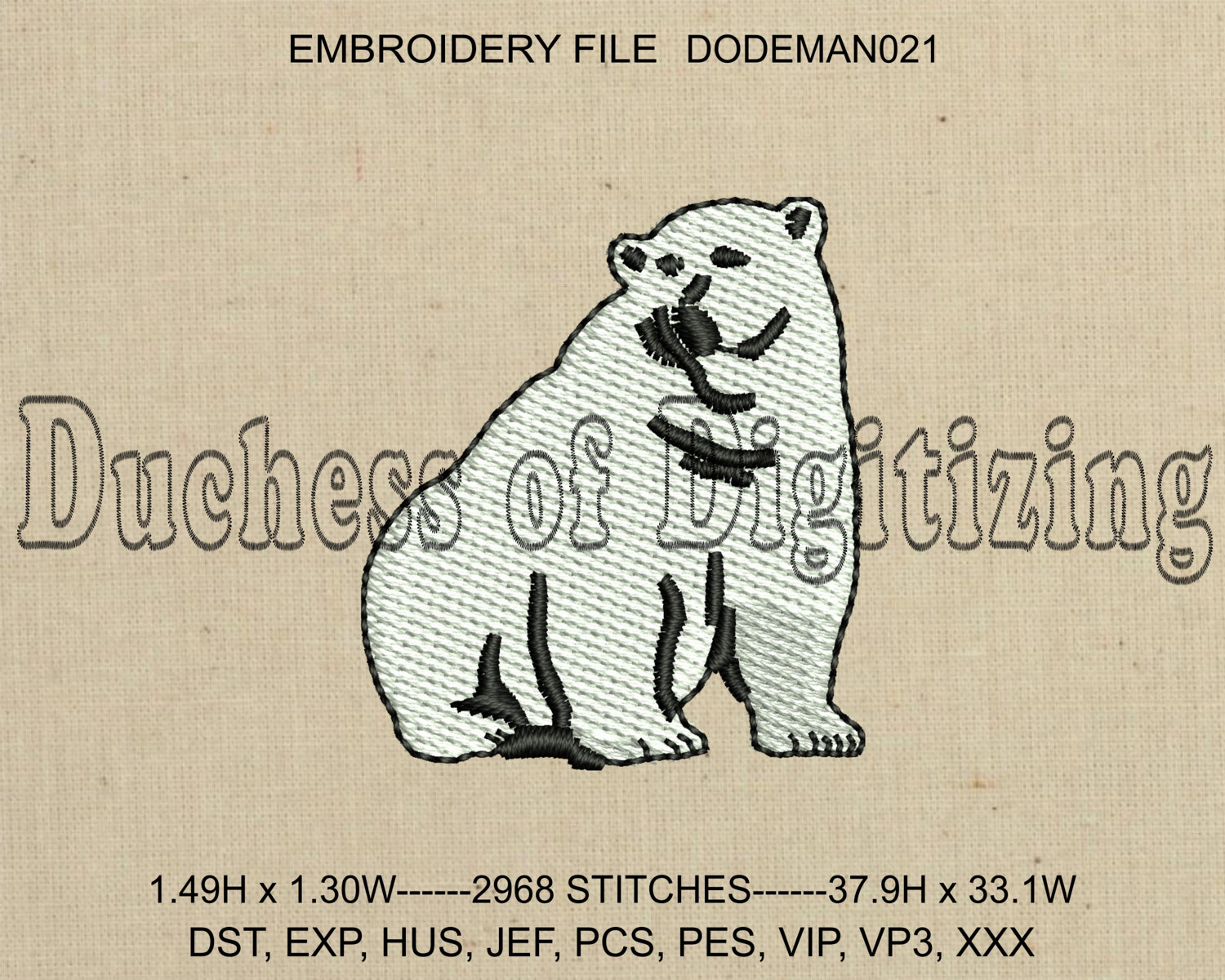 Polar Bear Embroidery Design Bear Embroidery Design Polar - Etsy Norway