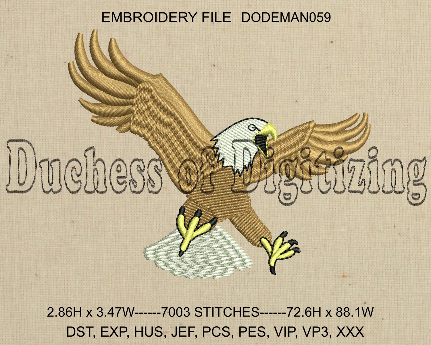 Eagle Embroidery Design Bird Embroidery Design Eagle Etsy