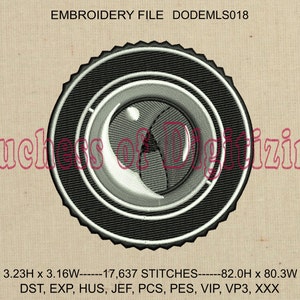 Camera Lens Embroidery Design, Camera Lens Embroidery File, Camera Embroidery Design, Camera Embroidery File, DODEMLS018