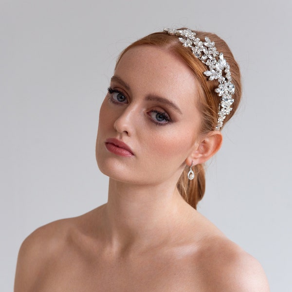 Pearl Wedding Earrings - Jewellery Set - Crystal Cubic Zirconia Teardrop Drop earrings