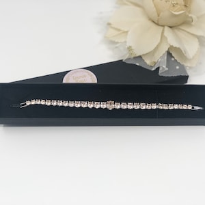 Champagne Silver Tennis Bracelet, Bridal Bracelet, Wedding Bracelet