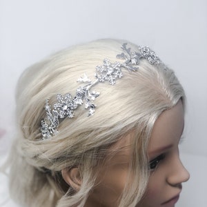 Winter Snowflake Thistle Bridal Headband, Tiara, Wedding Crown, Silver Hairband