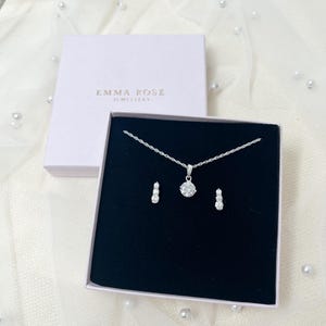 Trilogy Bridal Jewellery Set - Sterling Silver - Wedding Jewellery - Bridal Earrings - Occasion Jewellery - Gift - Bridesmaid