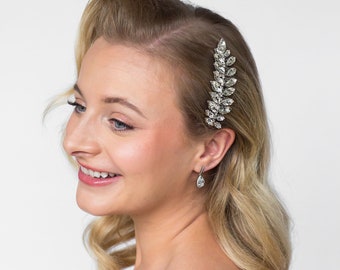 Sparkly Crystal Silver Bridal Hair Comb, Wedding Hair Comb, Clip Hair Accessory Comb Headpiece