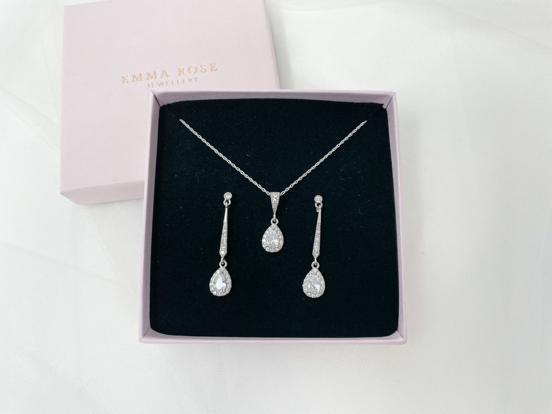 Parure Bijoux Mariage Zircon Doré – Collier Et Boucles D'oreilles Pour Robe De Mariée, Accessoires Délicats