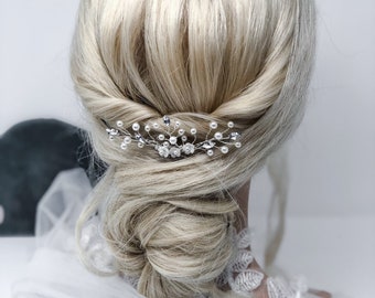 Small Delicate Pearl Crystal Hair Comb | Pearl Wedding comb | Bridal comb | Hair Clasp | Hair slide | Bride | Bridesmaid Gift
