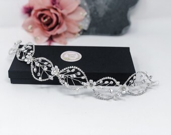 Perlen Braut Haarranke Silber - Strass Stirnband Haarschmuck Für Hochzeit & Festliche Anlässe
