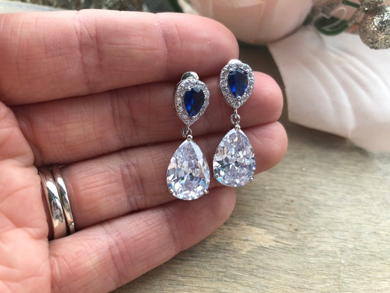 Cubic zirconia teardrop earrings deals