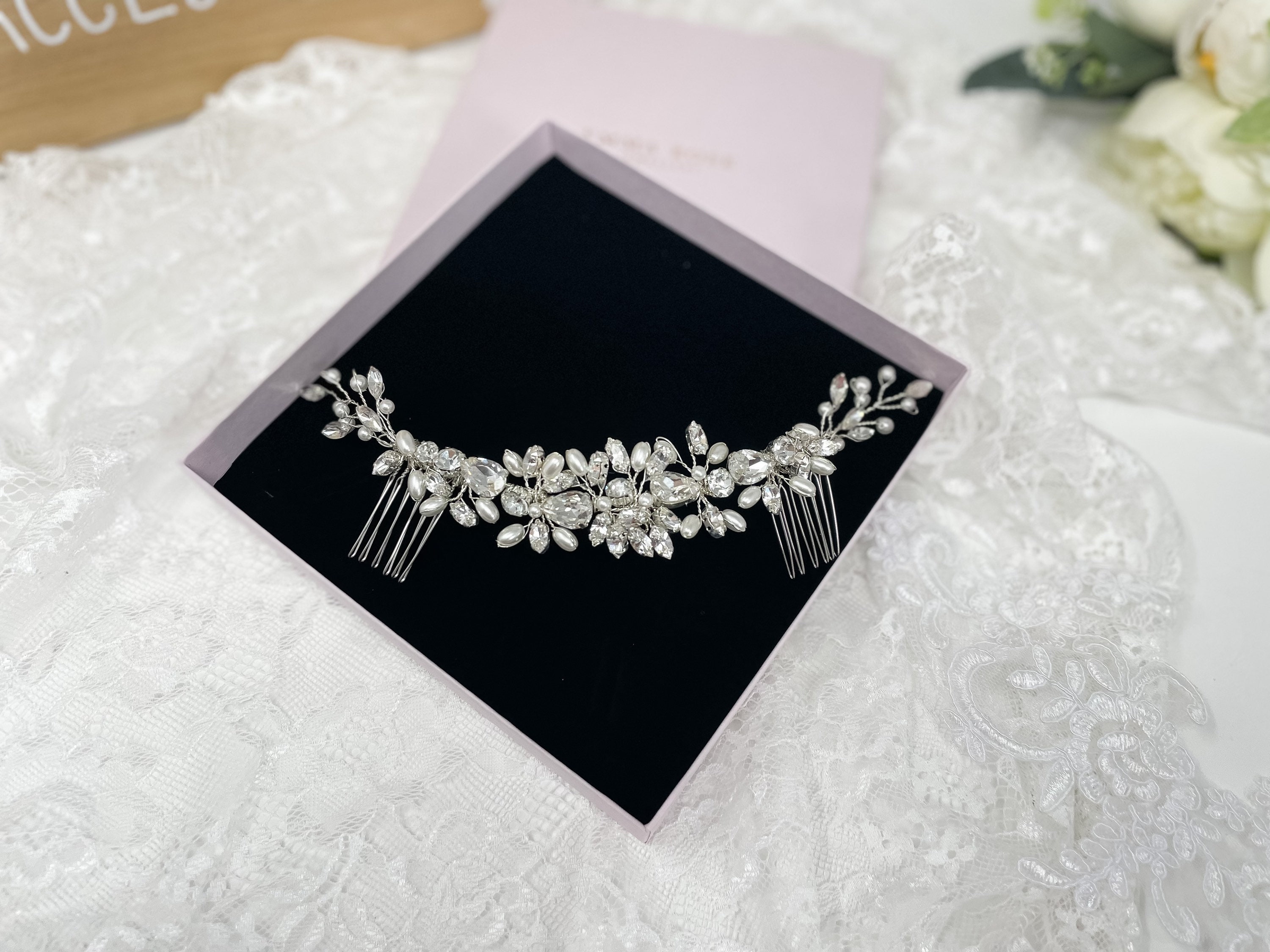 Silver Crystal Rhinestone Bridal Hair Accessories Wedding Prom‎ Lot of 9 NEW Taolema Rhinestone Wedding Hair Clips - 4 Pieces Rose Gold  main image 3
