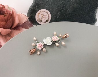 Flower Girl Vine, Blush Pink Rose hair Clip, Bridesmaid Hair Clip, Mummy and Me, Wedding Hair Clip