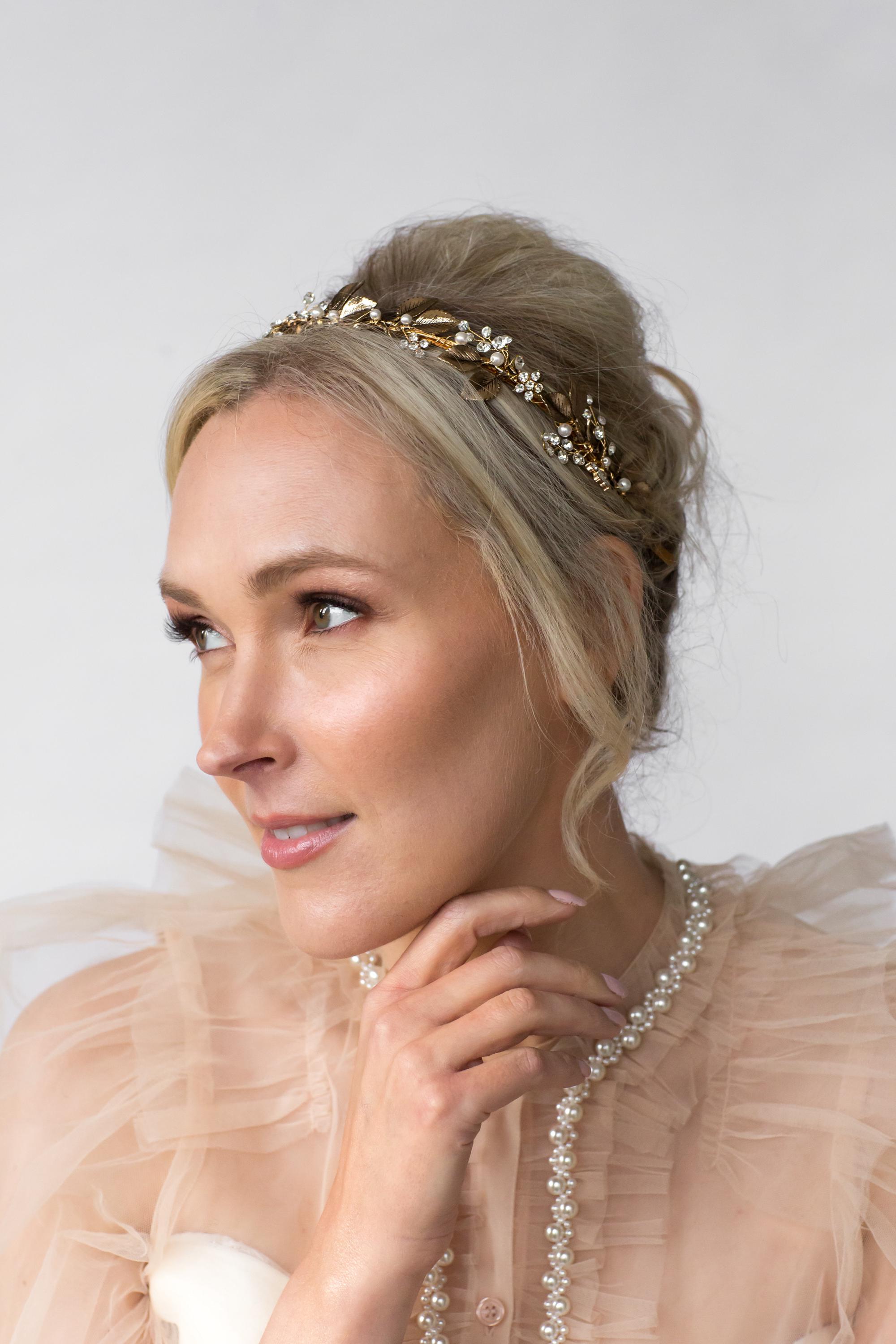 Elegant Silver Swarovski Crystal Floral Bridal Tiara/Headpiece Swarovski Crystal Bridal Tiara, Silver Flower Wedding Crown  main image 3