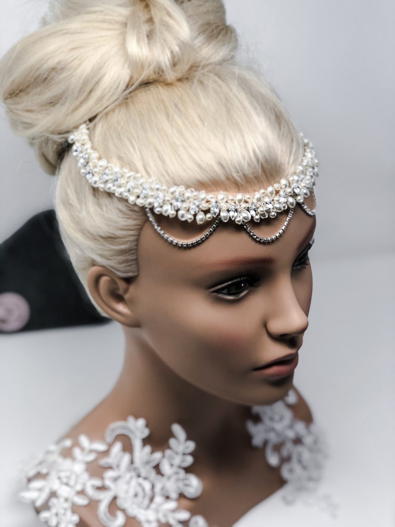 draping pearl headpiece